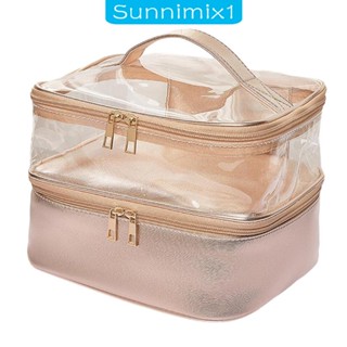 [Sunnimix1] กล่องเคส สองชั้น แบบพกพา สําหรับใส่ยาทาเล็บ 42 ขวด