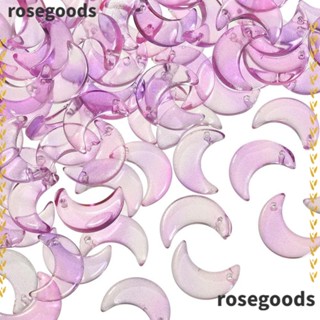 Rosegoods1 จี้แก้วคริสตัล ทองเหลืองใส สําหรับทําเครื่องประดับ ต่างหู สร้อยข้อมือ