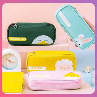 Creative Cartoon Animal Pencil Case สเตชันเนอรี Ins นักเรียนประถมน่ารักกล่องใส่เครื่องเขียนที่เรียบง่ายที่เก็บกระเป๋าดินสอ Oxford Cloth Home เครื่องมือ [COD]