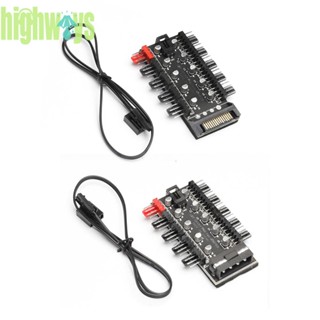 เมนบอร์ด 4 Pin PWM พัดลมระบายความร้อน HUB Splitter PC ความเร็วควบคุมอะแดปเตอร์ [highways.th]