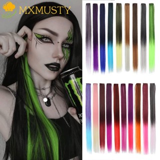 Mxmusty แฮร์พีชมัดย้อมสีผม แบบแขวน สีชมพู ไฮไลท์ สีรุ้งธรรมชาติ DIY