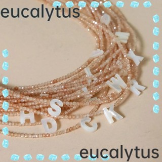 Eucalytus1 สร้อยคอโช้กเกอร์ จี้ตัวอักษร แฟชั่นสําหรับผู้หญิง 2 ชิ้น