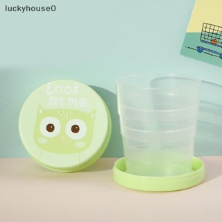 Luckyhouse0^^ ใหม่ แก้วน้ําพลาสติก พับได้ พร้อมฝาปิด ลายการ์ตูน ขนาด 100 มล. ใช้ซ้ําได้ 1 ชิ้น