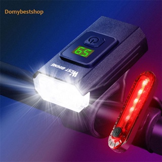 [Domybestshop.th] West BIKING โคมไฟหน้า หลัง 350LM 150mAh 6 โหมด Type-C ชาร์จ USB กันน้ํา อุปกรณ์เสริม สําหรับรถจักรยาน