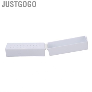 Justgogo Dustproof Nail Drill Bits Holder Polish Head Storage Box 30/48Holes Tools Grinding Container
