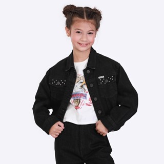 WRANGLER KIDS เสื้อแจ๊คเก็ตเด็กผู้หญิง คอลเลคชั่น Mini Rock Star รุ่น WK C2028102 BLACK แรงเลอร์ เสื้อแจ๊คเก็ต เสื้อแจ๊คเก็ตเด็กผู้หญิง