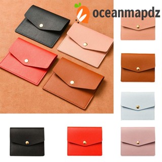 Oceanmapdz กระเป๋าใส่เหรียญ ทรงซองจดหมาย แบบบาง สไตล์เกาหลี เรียบง่าย สีพื้น สําหรับผู้ชาย