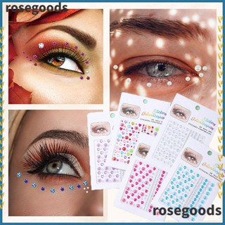 Rosegoods1 สติกเกอร์เพชร พลอยเทียม ออกแบบพิเศษ สําหรับติดตกแต่งเล็บ อายแชโดว์ แต่งหน้า DIY