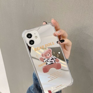 Bella _ เคสป้องกันโทรศัพท์มือถือ แบบนิ่ม ลายหมี กันกระแทก สําหรับ iphone XR XS 11 12 13 14 15 pro max mini S PLUS