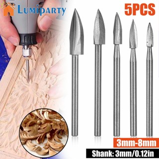 Lumiparty ชุดเครื่องมือดอกสว่านแกะสลักไม้ DIY สําหรับงานไม้ 5 ชิ้น