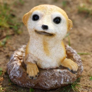 [Viocee] ฟิกเกอร์เรซิ่น รูปปั้นสัตว์ Meerkat สําหรับตกแต่งระเบียง สํานักงาน