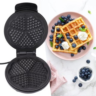MR.ILLUMINATION เครื่องทำวาฟเฟิลพลิกสองด้าน Home Cake Machine เครื่องทำวาฟเฟิลมินิมัลติฟังก์ชั่น Black EU Plug 220V
