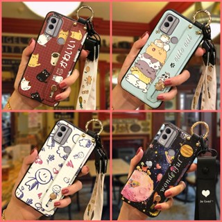 Soft case Lanyard Phone Case For Nokia C22 Back Cover protective Anti-knock Wristband Phone Holder Anti-dust Cute