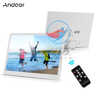 Andoer กรอบรูปดิจิทัล LED ความละเอียด 1280 * 800 15.4 นิ้ว 1080P HD เล่นวิดีโอ พร้อมรีโมตคอนโทรลไร้สาย 2.4G ปฏิทินภาพยนตร์ นาฬิกา E-Book Functi