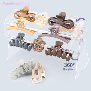 Familiesandhot&gt; ที่วางคลิปเล็บ อะคริลิค หมุนได้ 360 องศา สําหรับผู้หญิง เด็กผู้หญิง ที่หนีบผม จัดระเบียบ แสดงเครื่องประดับ ขาตั้งอย่างดี