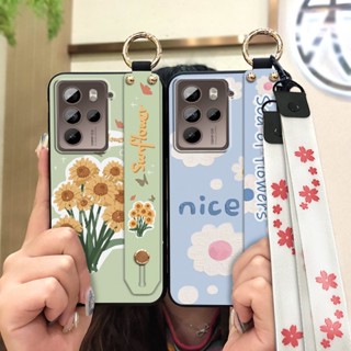 Anti-dust Wrist Strap Phone Case For HTC U23 Pro/U23 Dirt-resistant flower Shockproof Back Cover protective ring Phone Holder