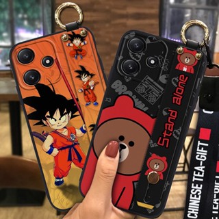 Anti-dust Wrist Strap Phone Case For Redmi Note12R protective Silicone Phone Holder Cartoon Waterproof Shockproof Soft case