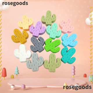 Rosegoods1 จุกนมหลอกเด็ก ซิลิโคน เกรดอาหาร ลูกปัด ของเล่นเด็ก BPA กระบองเพชร ยางกัด ของเล่น เครื่องประดับ ทํา