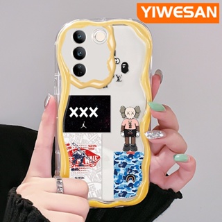 เคสโทรศัพท์มือถือแบบใส ลายกราฟฟิตี้ หุ่นยนต์แนวสตรีท สีครีม สําหรับ vivo V27 Pro 5G V27E 5G S16 Pro 5G S16E 5G