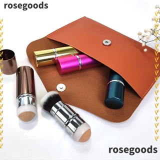 Rosegoods1 แท่งดูดซับน้ํามัน ยืดไสลด์ได้ มัลติฟังก์ชั่น รีเฟรช ออยล์ ทูอินวัน แปรงแต่งหน้า หินภูเขาไฟ แปรงแต่งหน้า รองพื้น