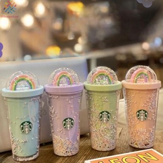 Starbucks แก้วน้ํา พร้อมหลอดดูด สองชั้น 1 ชิ้น