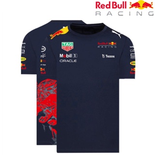 ใหม่ ชุดแข่งรถ F1 2023 + เสื้อยืดแขนสั้น สีแดง สําหรับผู้ชาย และผู้หญิง เหมาะกับฤดูร้อน