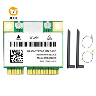 Rtl8822ce การ์ด WiFi พร้อมเสาอากาศ 2X 1200Mbps 2.4G+5Ghz 802.11AC Mini PCIe BT 5.0 รองรับแล็ปท็อป PC Windows 10 11