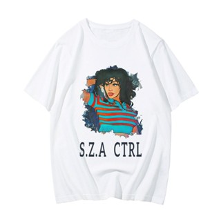 เสื้อยืด พิมพ์ลายอัลบั้มเพลงนักร้องดัง Sza Ctrl สไตล์สตรีท สําหรับผู้ชาย