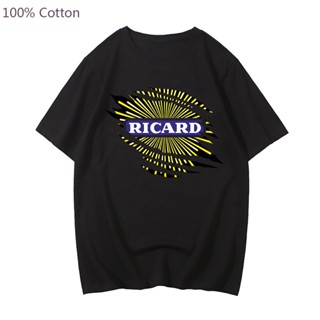 เสื้อยืด พิมพ์ลายกราฟฟิค Ricard สไตล์ฮาราจูกุ สตรีท สําหรับผู้ชาย