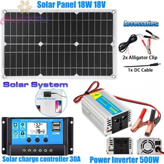 【COLORFUL】Solar Panel Inverter Kit DC12V To AC 220V Solar System Complete with Controller