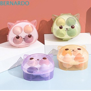 Bernardo ชุดพัฟฟองน้ําแต่งหน้า รูปแมว กันฝุ่น แบบพกพา 4 ชิ้น