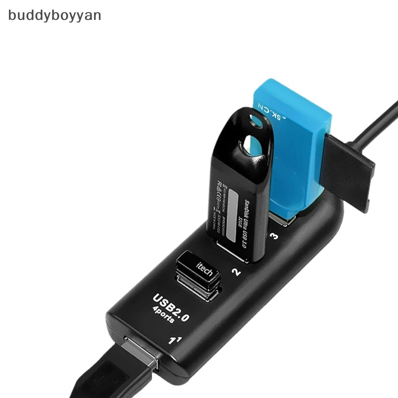 Bbth ฮับ Usb 2.0 ความเร็วสูง 4 พอร์ต พร้อมสายเคเบิล ขนาดเล็ก แบบพกพา สําหรับแล็ปท็อป โน้ตบุ๊ก