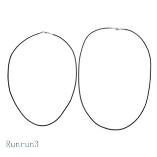 Run สร้อยคอเชือกหนัง คุณภาพสูง สีดํา พร้อมตะขอก้ามปู