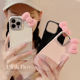 เคสโทรศัพท์มือถือ ซิลิโคน ลายโบว์ 3D เรียบง่าย สําหรับ Iphone 7 8 Plus 14 X XR XM 11 12 13 PRO MAX AT0593