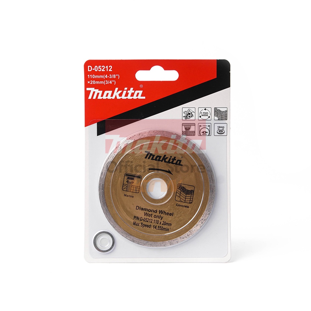 MAKITA มากีต้า MP003250 D-05212 ใบเพชร 4" น้ำ เรียบ (1.6 MM) DIAMOND WHEEL RIM WET Code D-05212