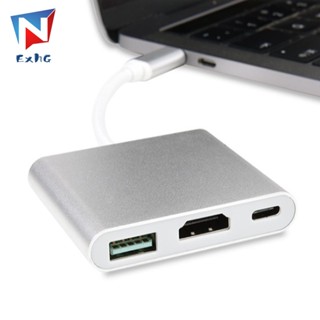 อะแดปเตอร์แปลง USB 3.1 Type-C เป็น HDMI USB 3.0 USB-C อะลูมิเนียม สําหรับ Macbook
