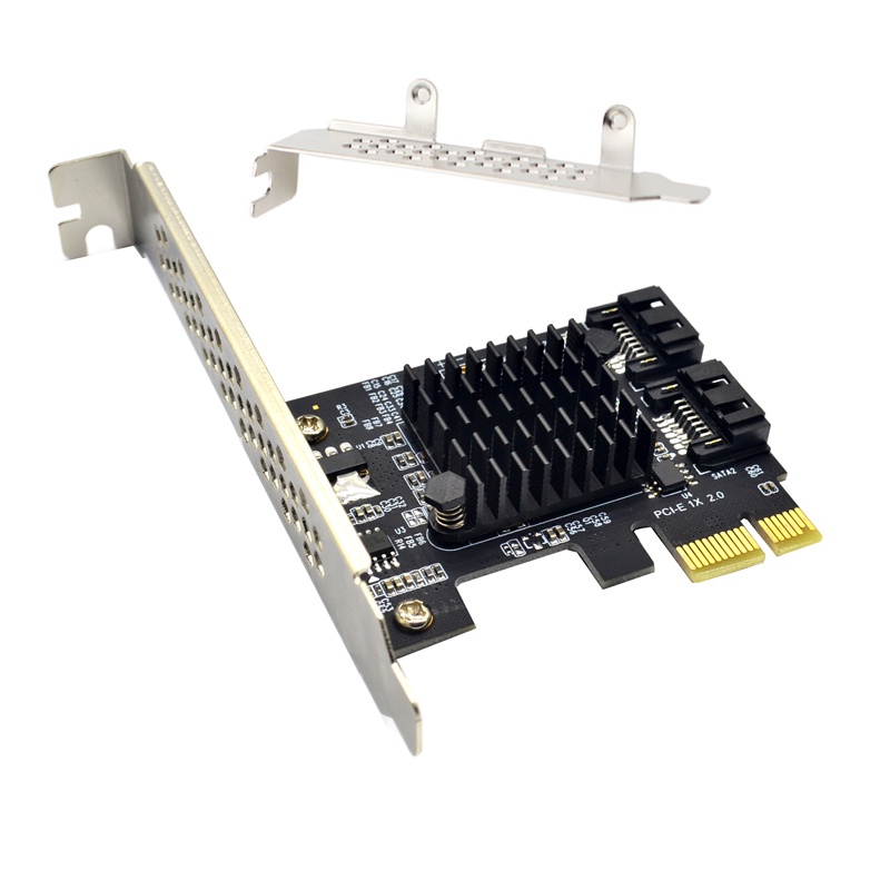 อะแดปเตอร์การ์ดต่อขยาย PCIE เป็น SATA Marvell 9125 ชิป PCI Express X1 เป็น 2 พอร์ต SATA 3.0 6Gb PCI-E SATA