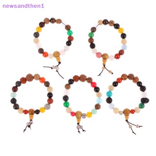 Newsandthen1 พุทธลูกปัดจี้มือสตริงแปดสิบแปดเมล็ดไม้เปลี่ยนสร้อยข้อมือมือถือโรสลีย์รองเท้าแตะสร้อยข้อมือเครื่องประดับของขวัญดี