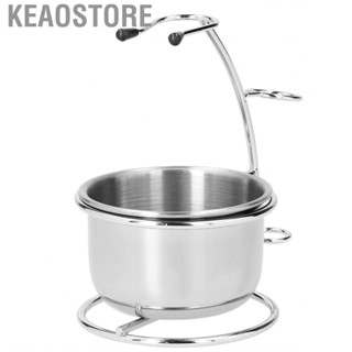 Keaostore Shaving Stand Bowl Set Metal Brush Holder Stainless Steel Soap Sta