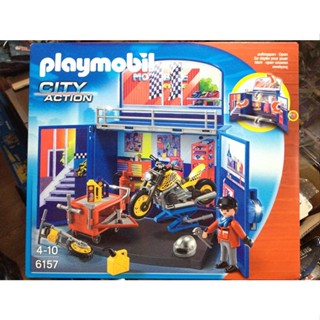 Bailebao Mobi World Playmobil 6157 ใหม่ ของแท้ นําเข้า พร้อมส่ง สถานีซ่อมรถมอเตอร์ไซค์