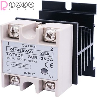 Lakamier รีเลย์โซลิดสเตท SSR-25 DA 24-380V AC 10A 3-32V DC DC