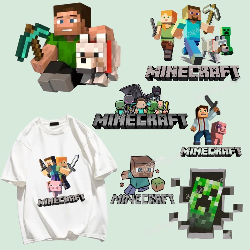 [พร้อมส่ง] สติกเกอร์ พิมพ์ลายการ์ตูน Minecraft ล้างทําความสะอาดได้ สําหรับเด็ก และผู้ใหญ่