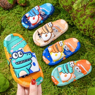 Childrens Sandals Summer Baby Boys Outdoor Wear Cartoon Little Dinosaur Indoor Non-Slip Soft Bottom Home Girls Sandals UfGx