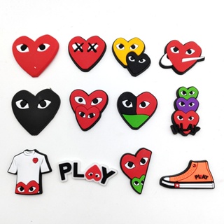 【Hot Cartoon Heart Series】รองเท้าแตะ PVC ลายการ์ตูนกราฟฟิตี้ หัวใจน่ารัก DIY สําหรับตกแต่งสวน