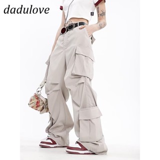 DaDulove💕 New American Street Large Pocket Casual Pants Womens High Waist Loose Sweatpants Cargo Pants