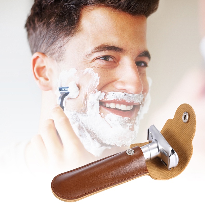 Razor Case Travel Razor Holder Case For Manual Double Edge Safety Razor Razor Razor PU Leather