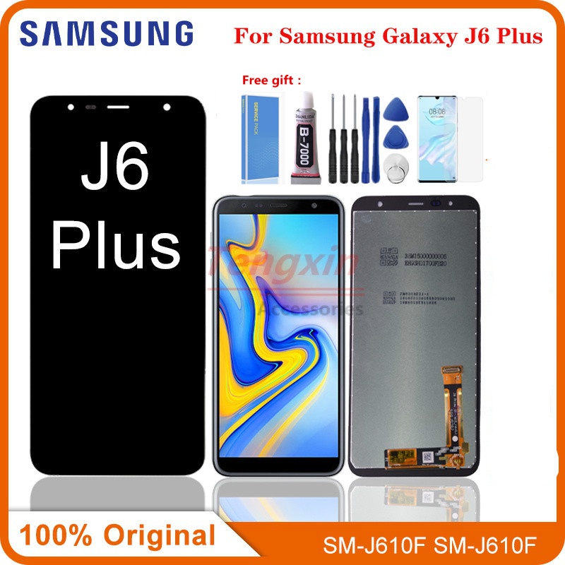 6.0 "; AMOLED สําหรับ Samsung Galaxy J6 PLUS J610 SM-J610F J610FN จอแสดงผล LCD หน้าจอสัมผัสสําหรับ S