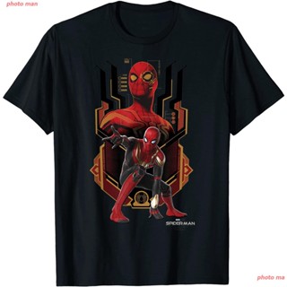 เสื้อยืดแขนสั้นสไปเดอร์แมน เสื้อยืดผู้หญิง Spider-Man Marvel Spider-Man No Way Home Spider-Man Geometric Pose T-Shirt ผู