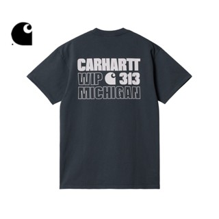 Carhartt WIP เสื้อยืดแขนสั้น พิมพ์ลายโลโก้โมโนแกรม ตัวหนา แฟชั่นฤดูใบไม้ผลิ ฤดูร้อน สําหรับผู้ชาย 231824เค