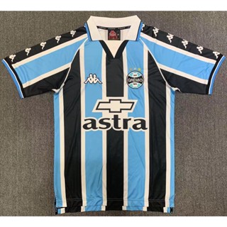 เสื้อกีฬาแขนสั้น ลายทีมชาติฟุตบอล Gremio 99 00 ชุดเหย้า สไตล์เรโทร สําหรับผู้ใหญ่